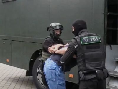 Задержание боевика из ЧВК белорусским КГБ. Скрин видео "Беларусь 1"